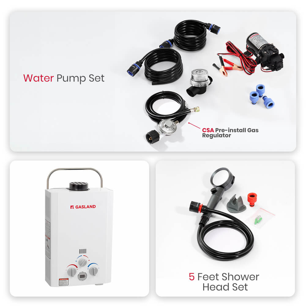 Propane Tankless Water Heater with Water Pump - 1.58GPM 6L Digital Screen