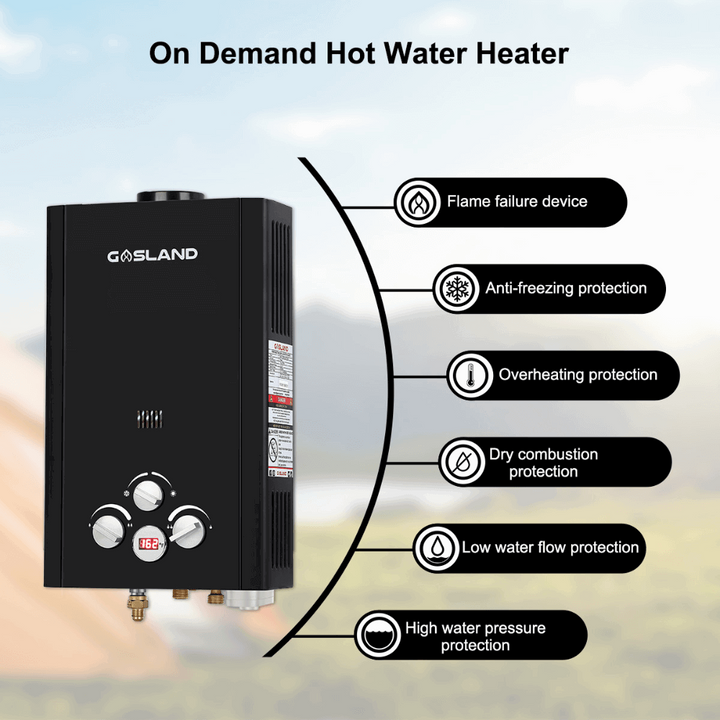 Gasland Chef Outdoor Portable Tankless Water Heater-2.64GPM 10L- Black