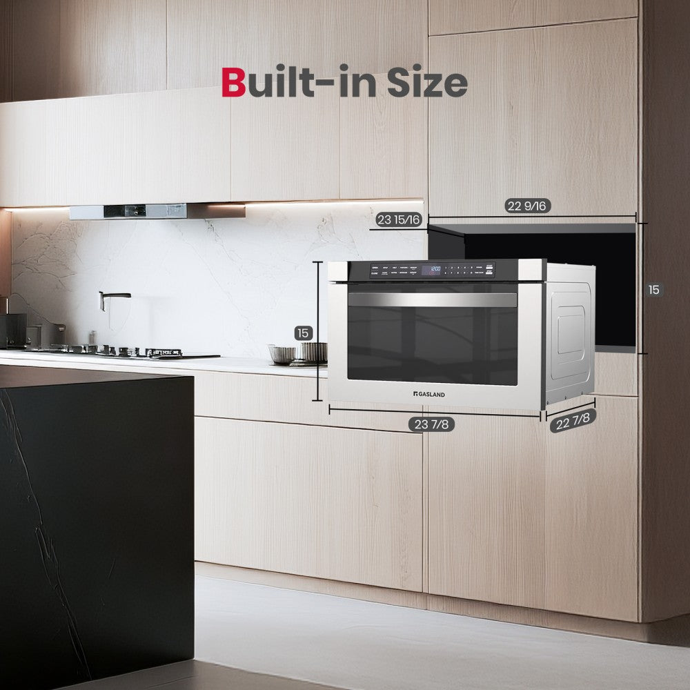 GASLAND 24 Inch 1.2 Cu. Ft. 1000W Built-in Microwaves - Drawer