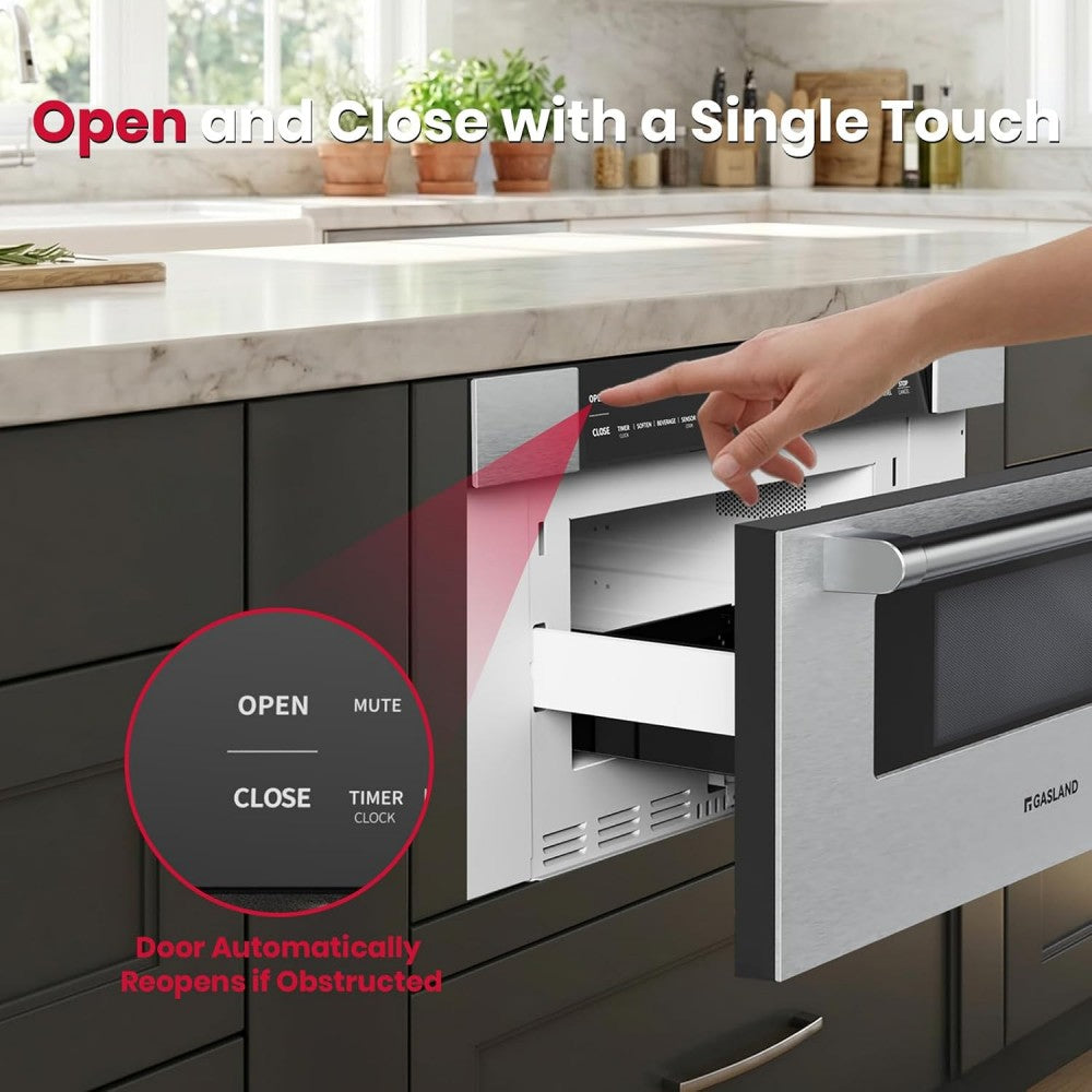GASLAND 30" Built-In Microwave Drawer Oven - 1.2 Cu.Ft. Sensor Cook
