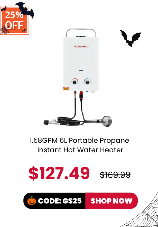 Gasland Chef Outdoor Portable Tankless Water Heater- 1.58GPM 6L-White
