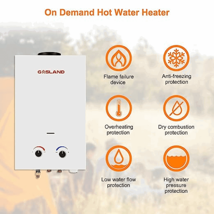 Gasland Chef Outdoor Portable Tankless Water Heater- 2.11 GPM 8L-White