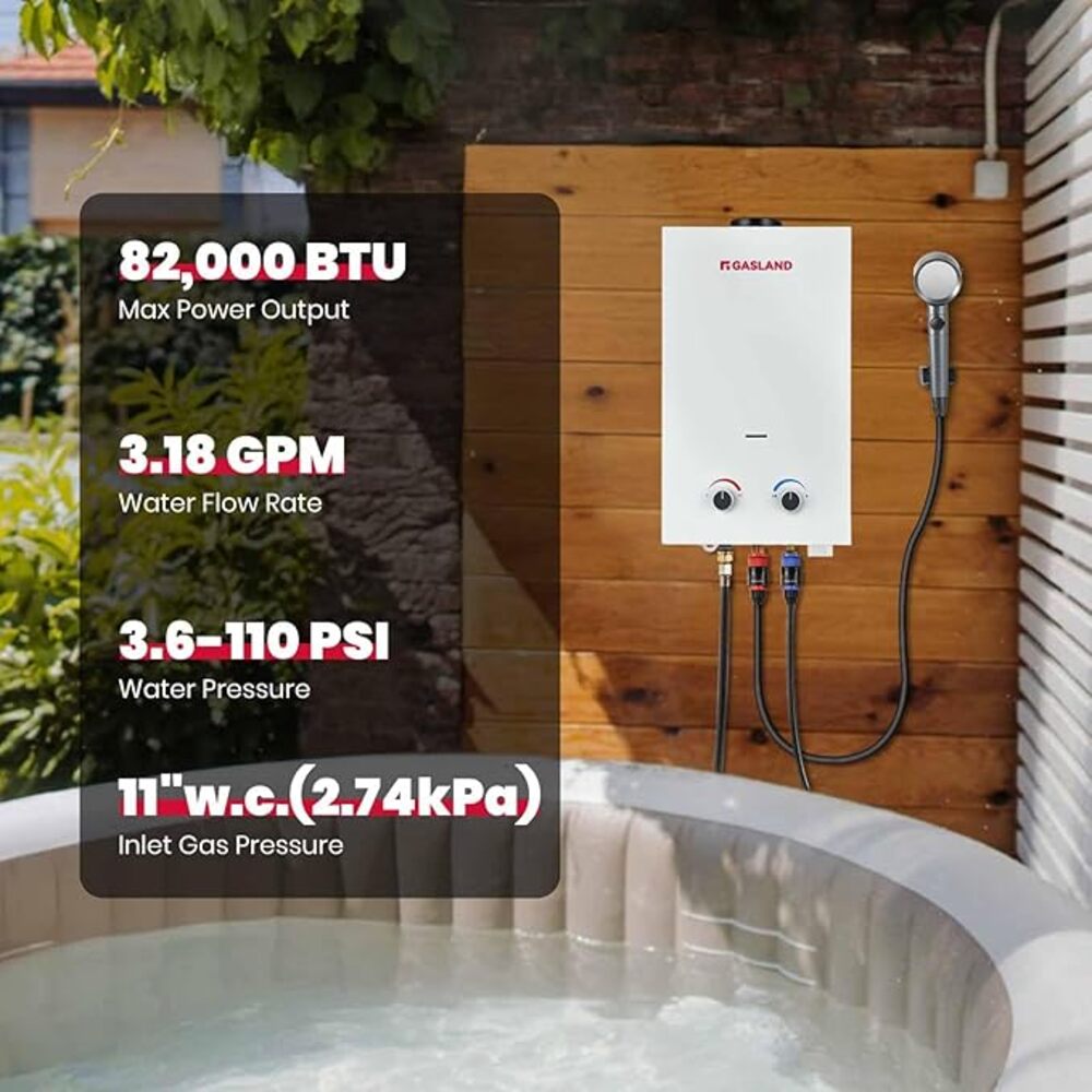 Camper Tankless Water Heater - 3.18GPM 12L White