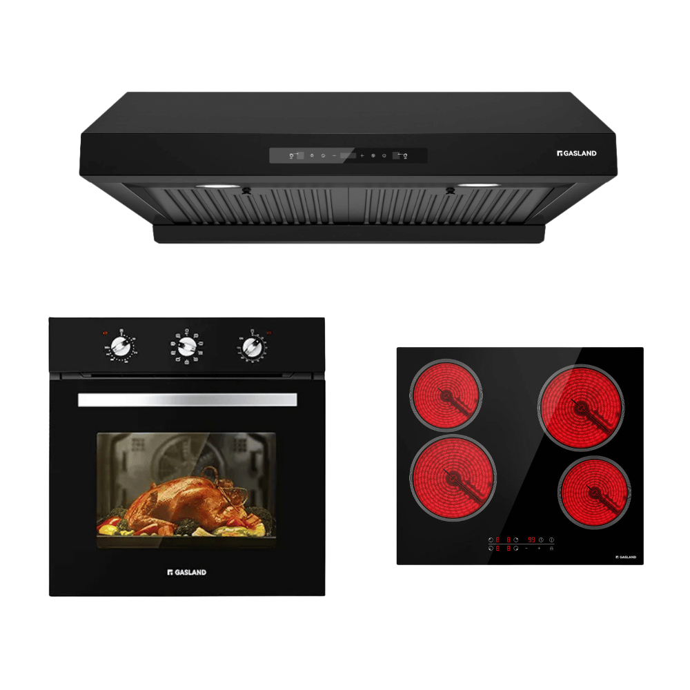 24'' Black Ceramic Kitchen Appliance Set