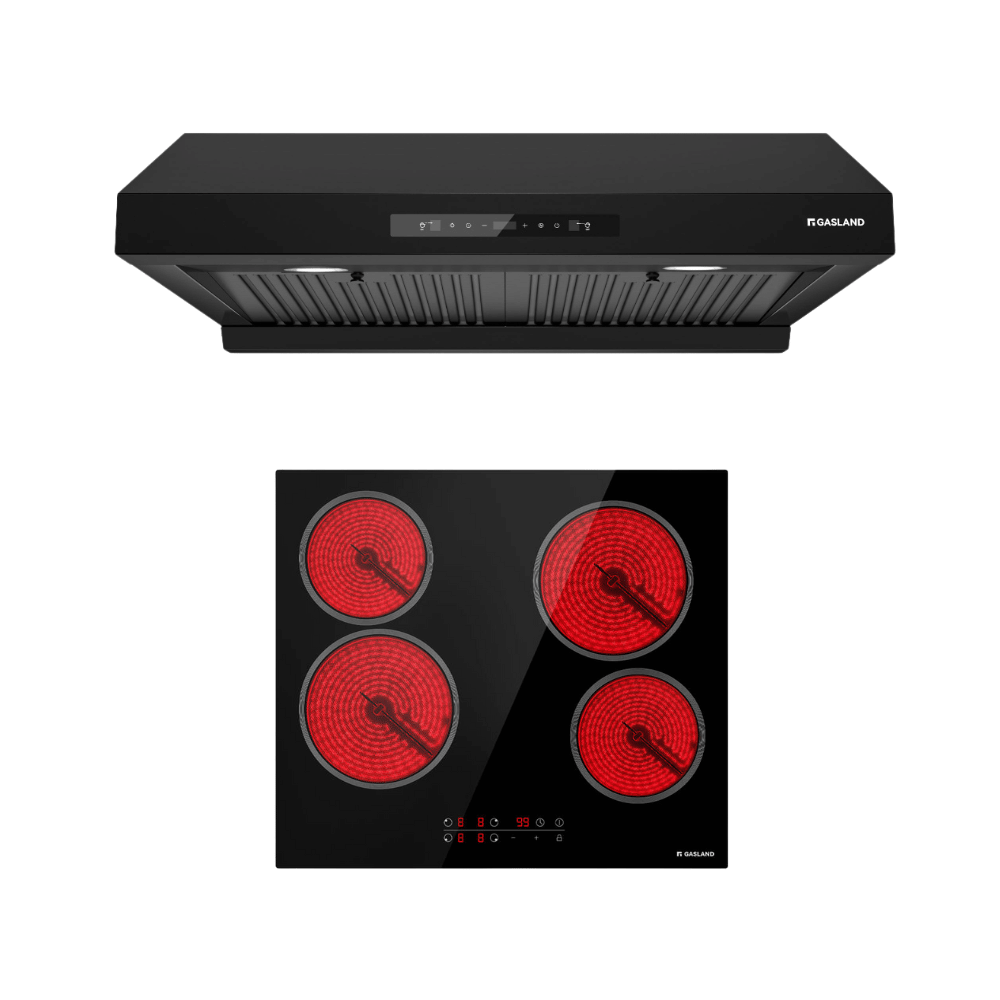 24'' Black Ceramic Kitchen Appliance Set