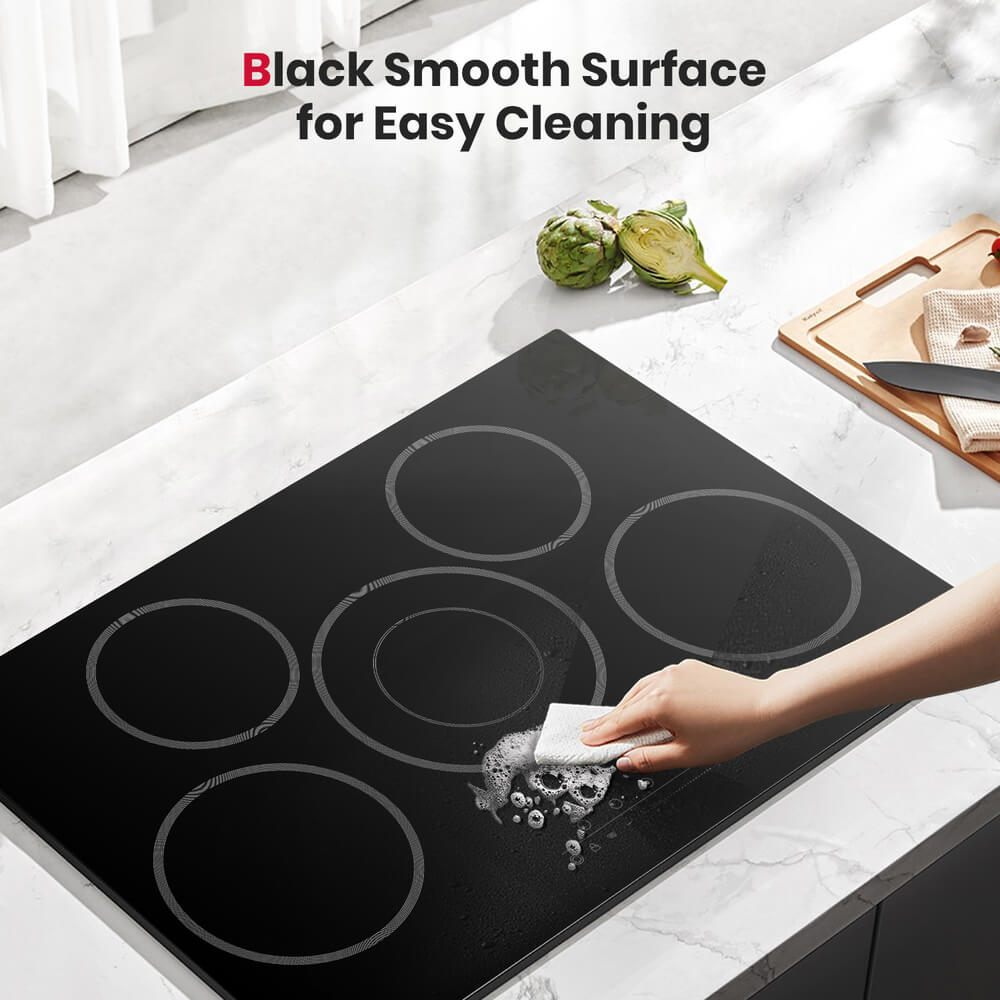 GASLAND 30 Inch 5 Burner Dual-Ring Element Sensor Touch Ceramic Cooktop