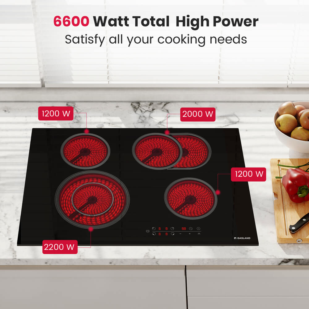 GASLAND 30 Inch 4 Burner Dual-Ring Element Sensor Touch Ceramic Cooktop