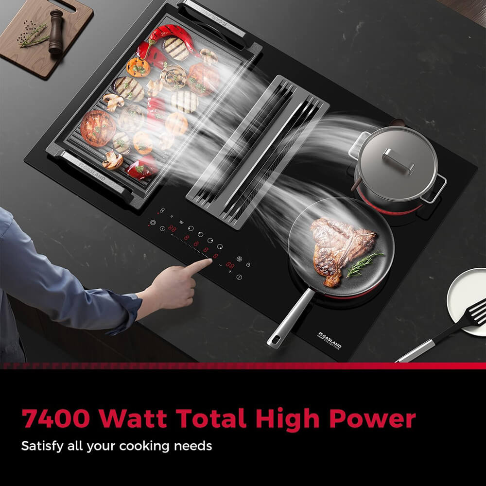 31.5'' 4 Burner Downdraft Vent Electric Cooktop