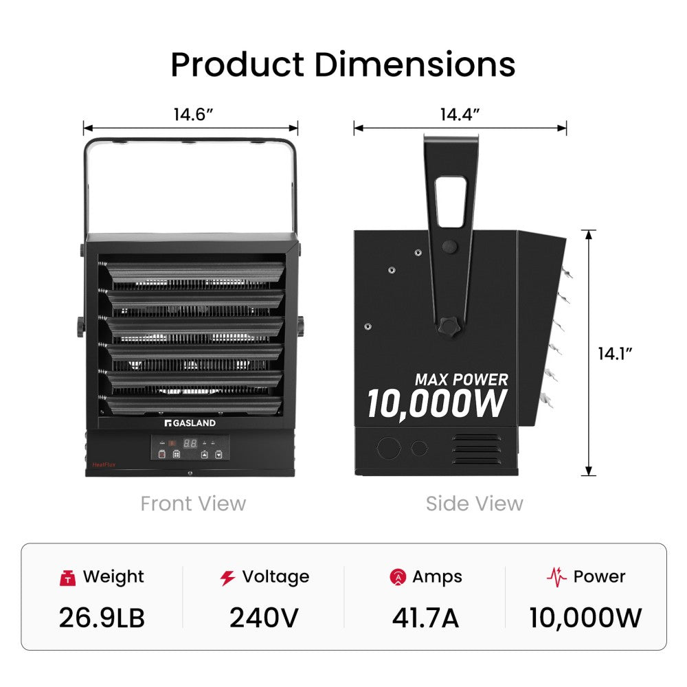 10,000W Heavy-Duty Electric Garage Heater with Remote | 240V