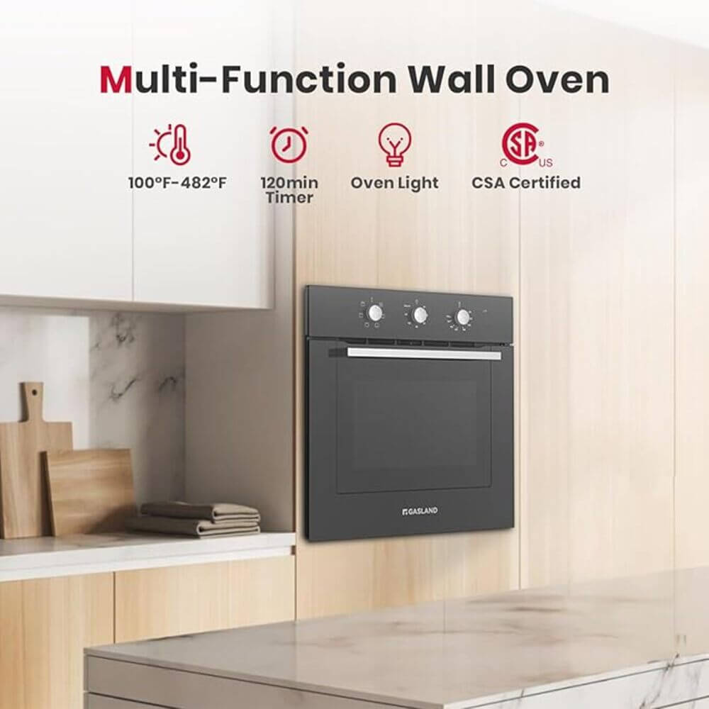 24" 2.3Cu.f 5 Modes Built-in Electric Single Wall Oven - Black