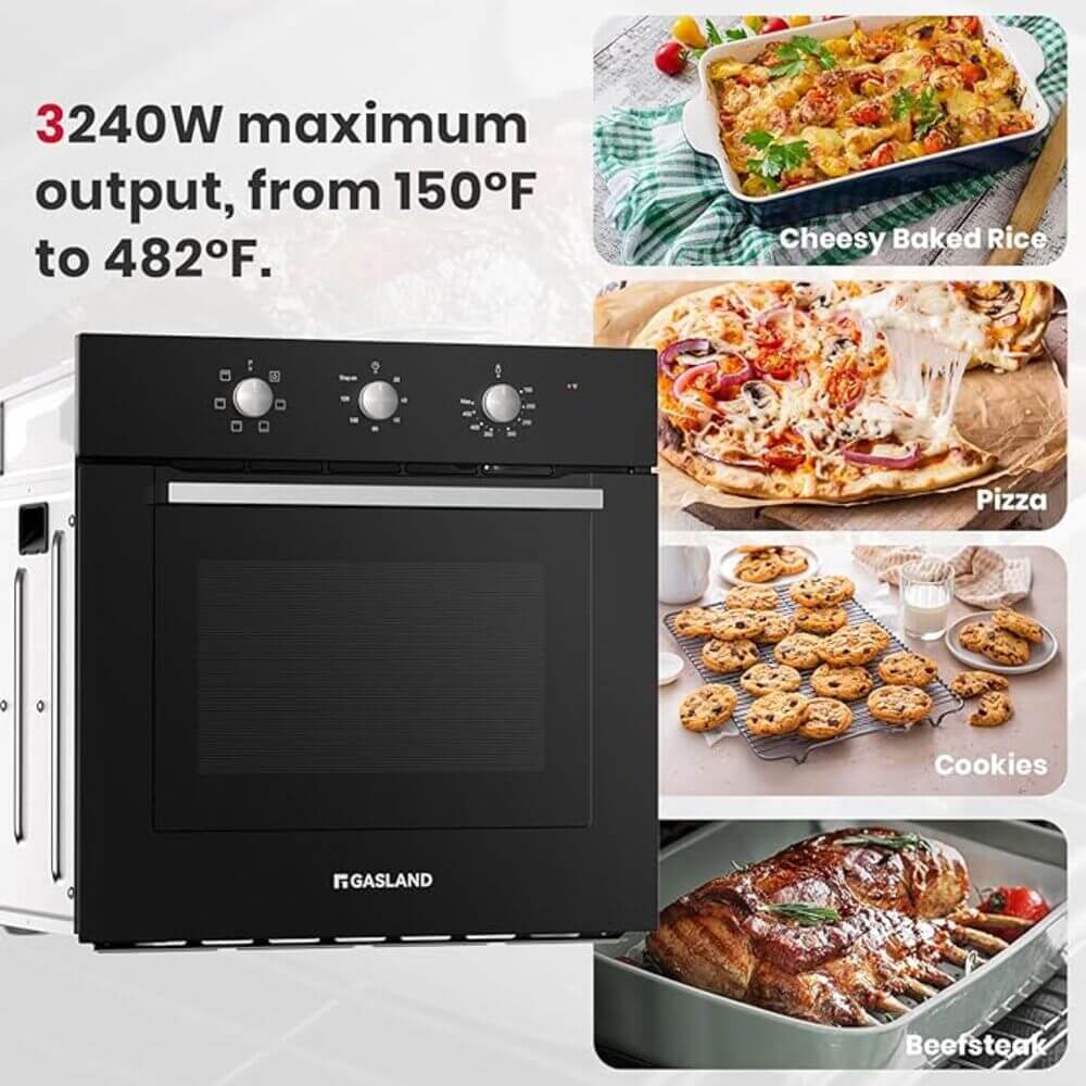 GASLAND 24" 2.3Cu.f 5 Modes Built-in Electric Single Wall Oven - Black