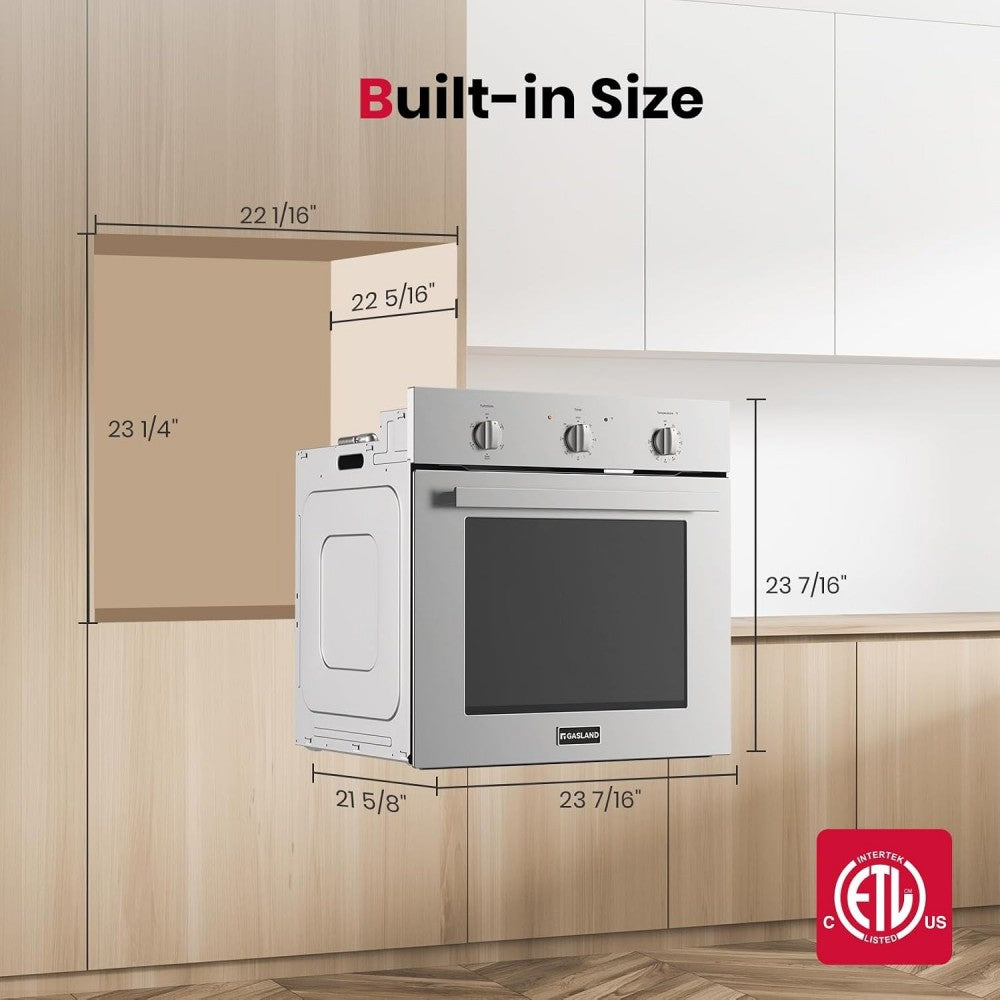 24" 2.79 Cu.ft. 5 Cooking Modes Built-In Electric Wall Oven - Stainless Steel