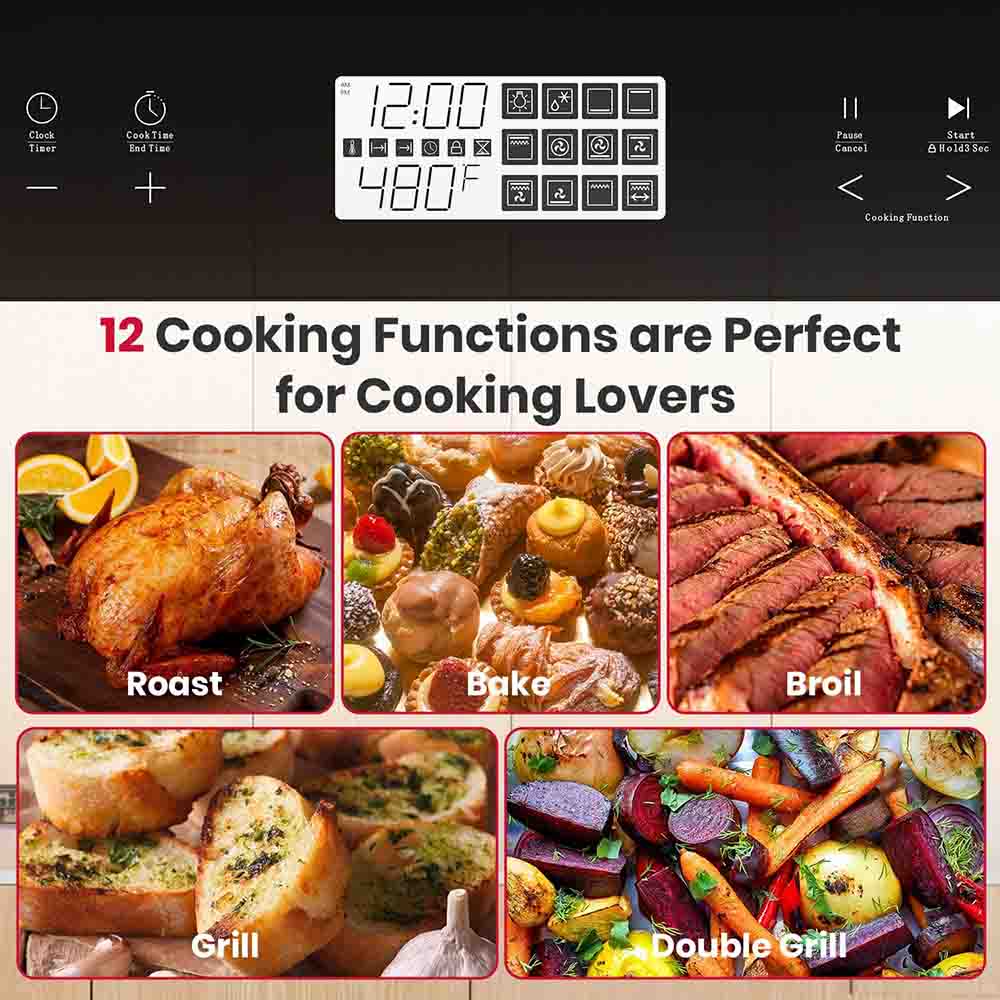 GASLAND 24" 2.6 Cu.ft Built-in Convection Single Wall Electric Oven