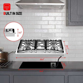 Gasland Chef 30 In. 4 Burner NG/LPG Convertible Gas Cooktop