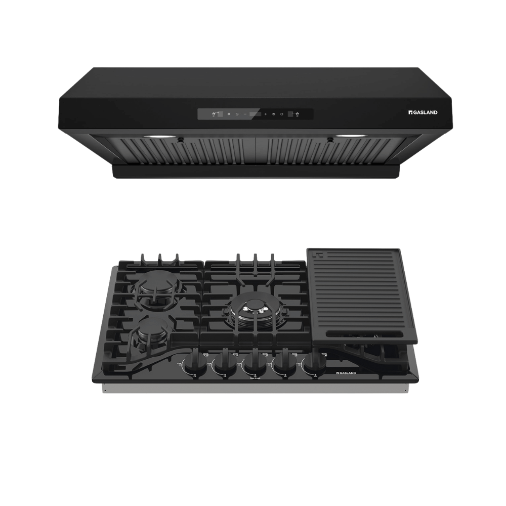 30'' Black Enamel Gas Kitchen Appliance Set