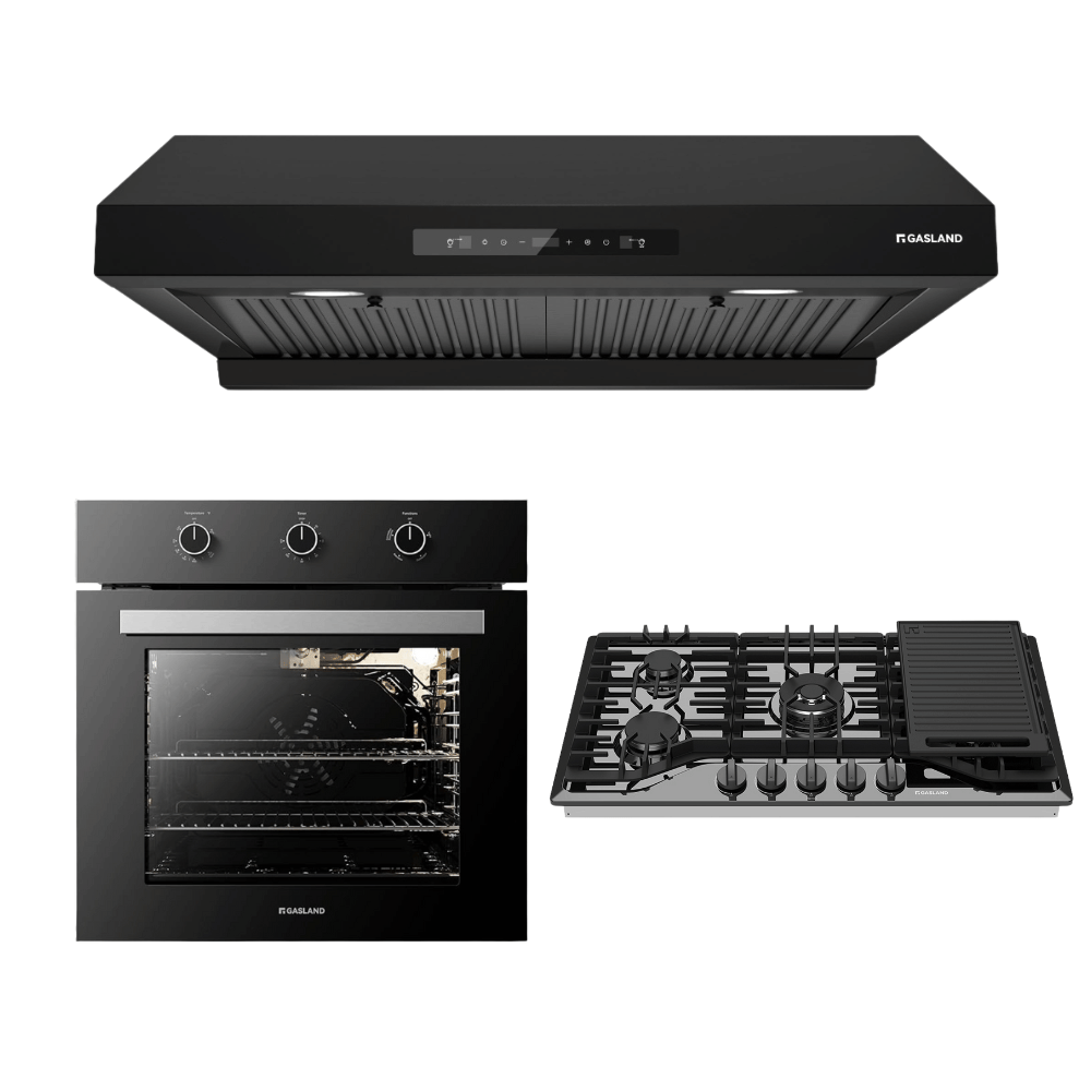 36'' Black Enamel Gas Kitchen Appliance Set