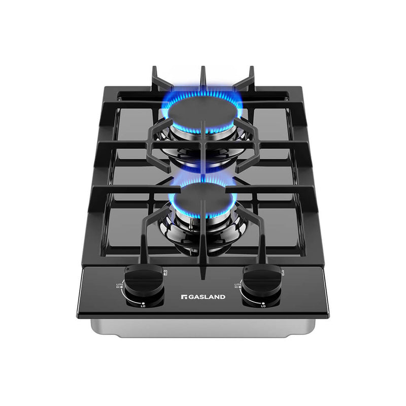 GASLAND Chef 12" 2 Burner Black Enamel Gas Cooktop