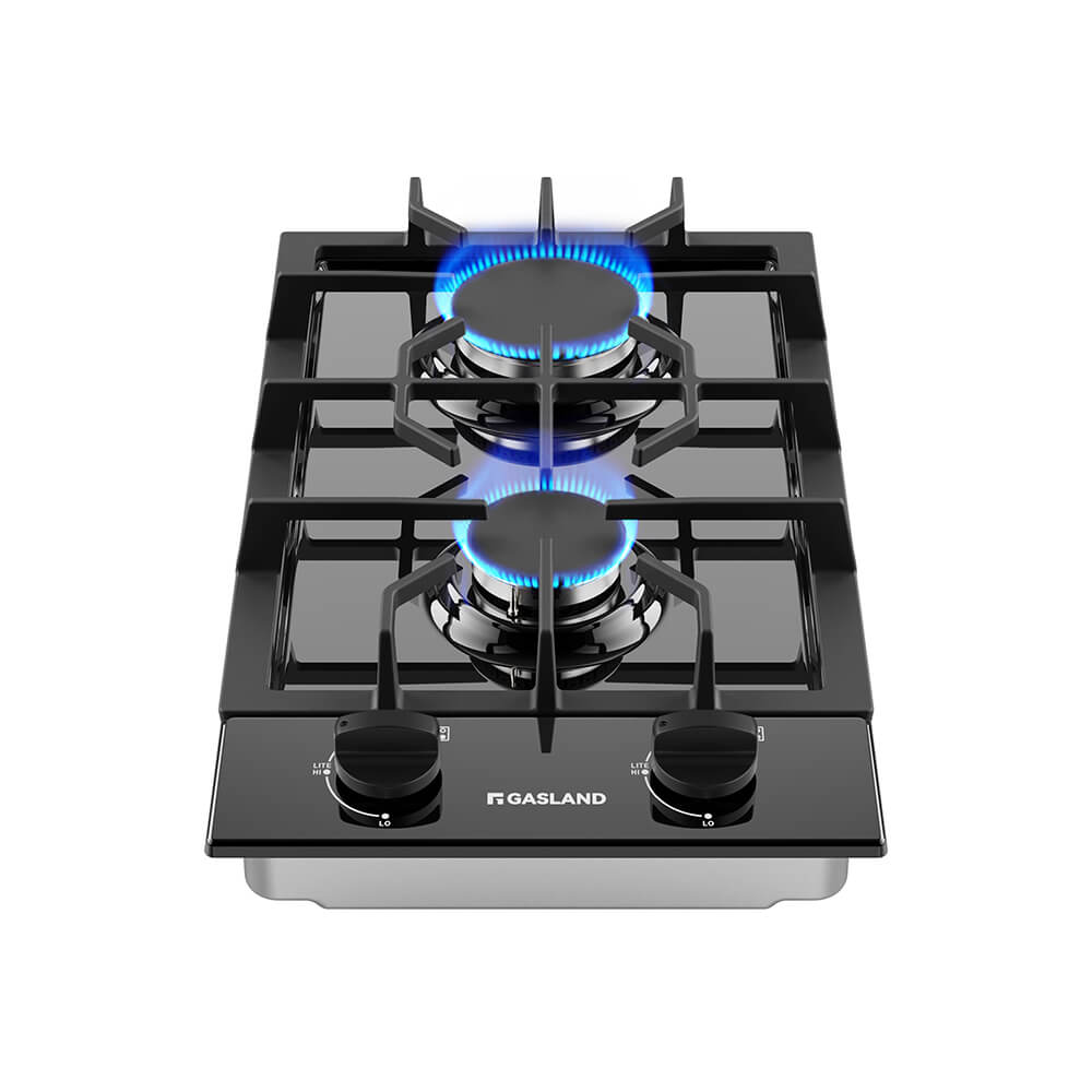 GASLAND Chef 12" 2 Burner Black Enamel Gas Cooktop