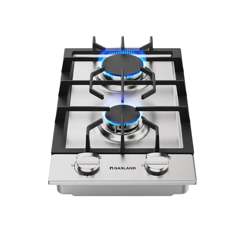 GASLAND Chef 12" 2 Burner Stainless Steel Gas Cooktop