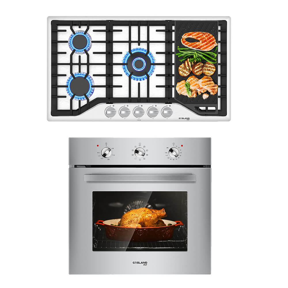 24 Inch Electric Wall Oven & 36 Inch Gas Cooktop - 2pcs Bundle