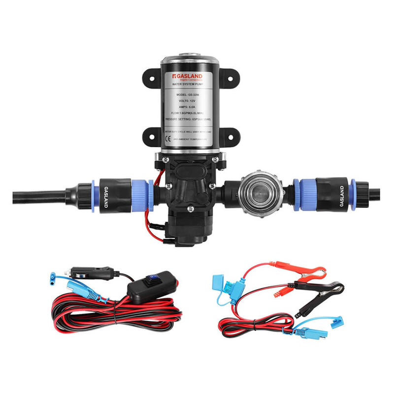 GASLAND 1.6GPM 12V DC 65 PSI Water Pressure Pump Kit