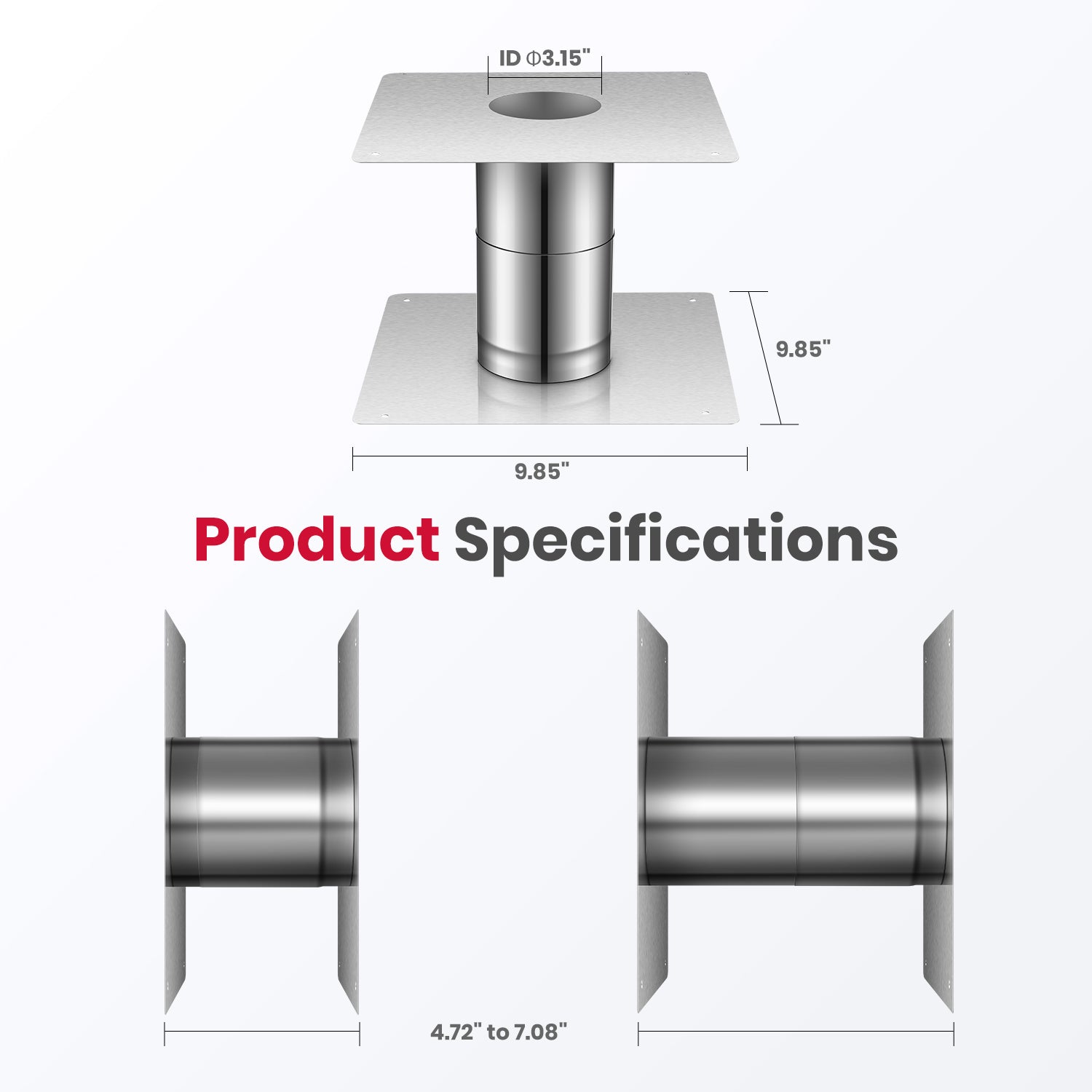 GASLAND 3.15" OD Stainless Steel Direct Vent