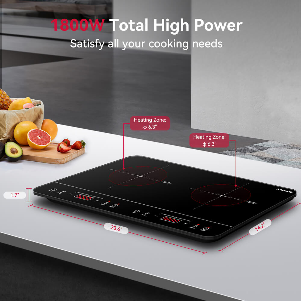 24" Touch Control Portable Induction Cooktop - Double Boost Burner