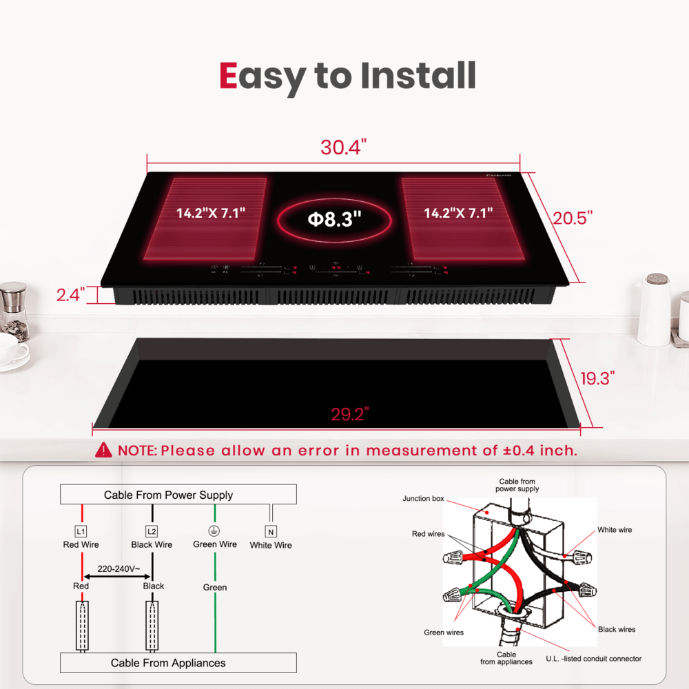 30" 5 Burner Sensor Touch Control Induction Cooktop