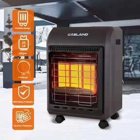 GASLAND MHA18BN Propane Heater with LP Regulator Hose, 18,000 BTU Warm Area up to 450 sq. ft Ultra Quiet Portable LP Gas Heater - Brown