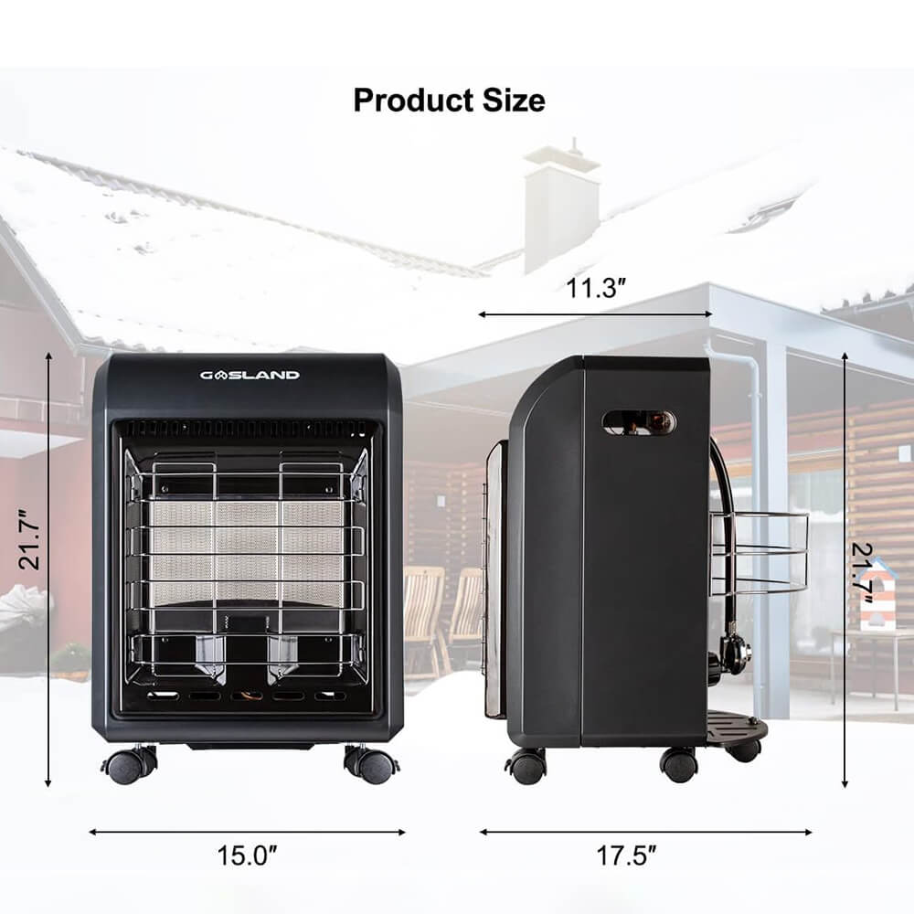 GASLAND Outdoor Heater Ultra Quiet Portable Propane Heater with LP Regulator Hose, 18,000 BTU, 3 Heating Modes Patio Heater - Gaslandchef
