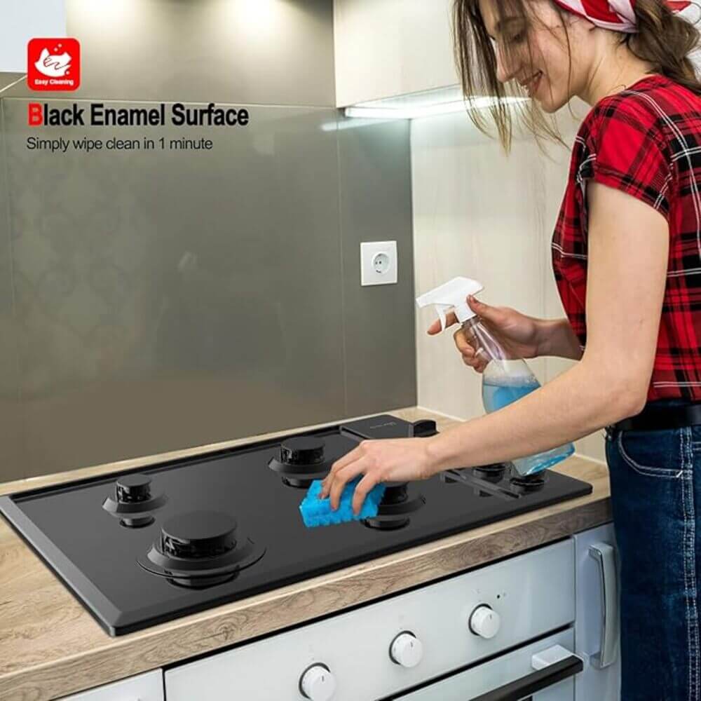 30" 4 Burner Enamel Glass Gas Cooktop