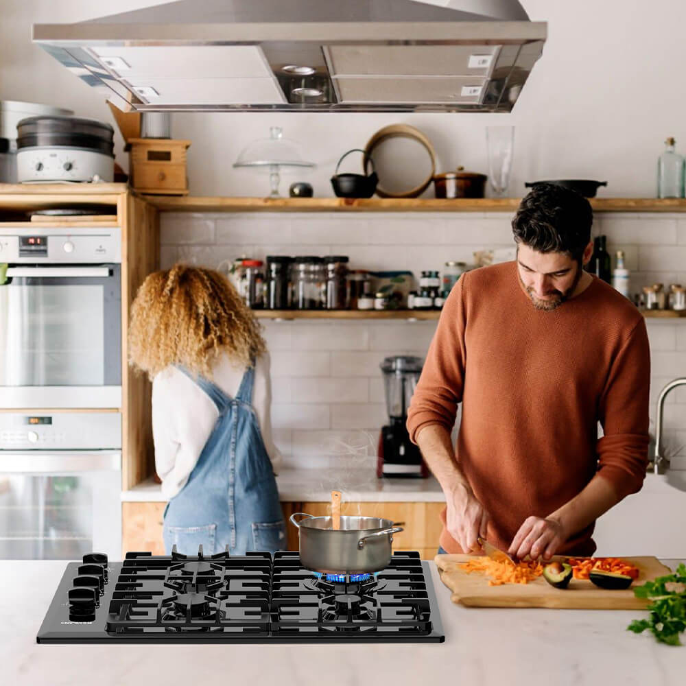 GASLAND 30" 4 Burner Black Enamel Gas Cooktop