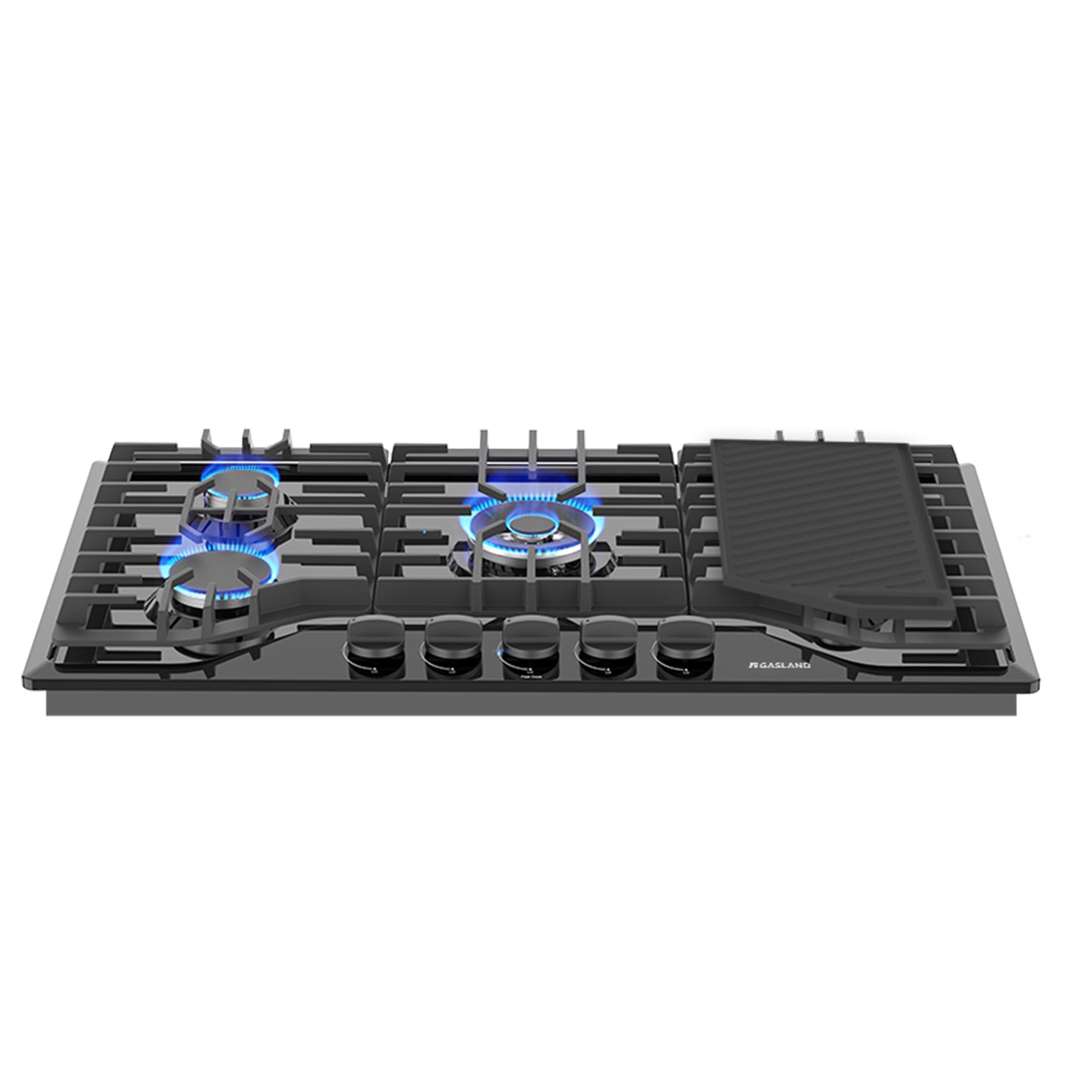 36" 5 Burner Enamel Glass Gas Cooktop with Reversible Grill/Griddle