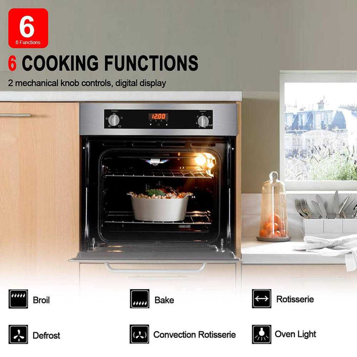 Gasland Chef 24 In. Single Natural Gas Built-in Wall Oven in Stainless Steel