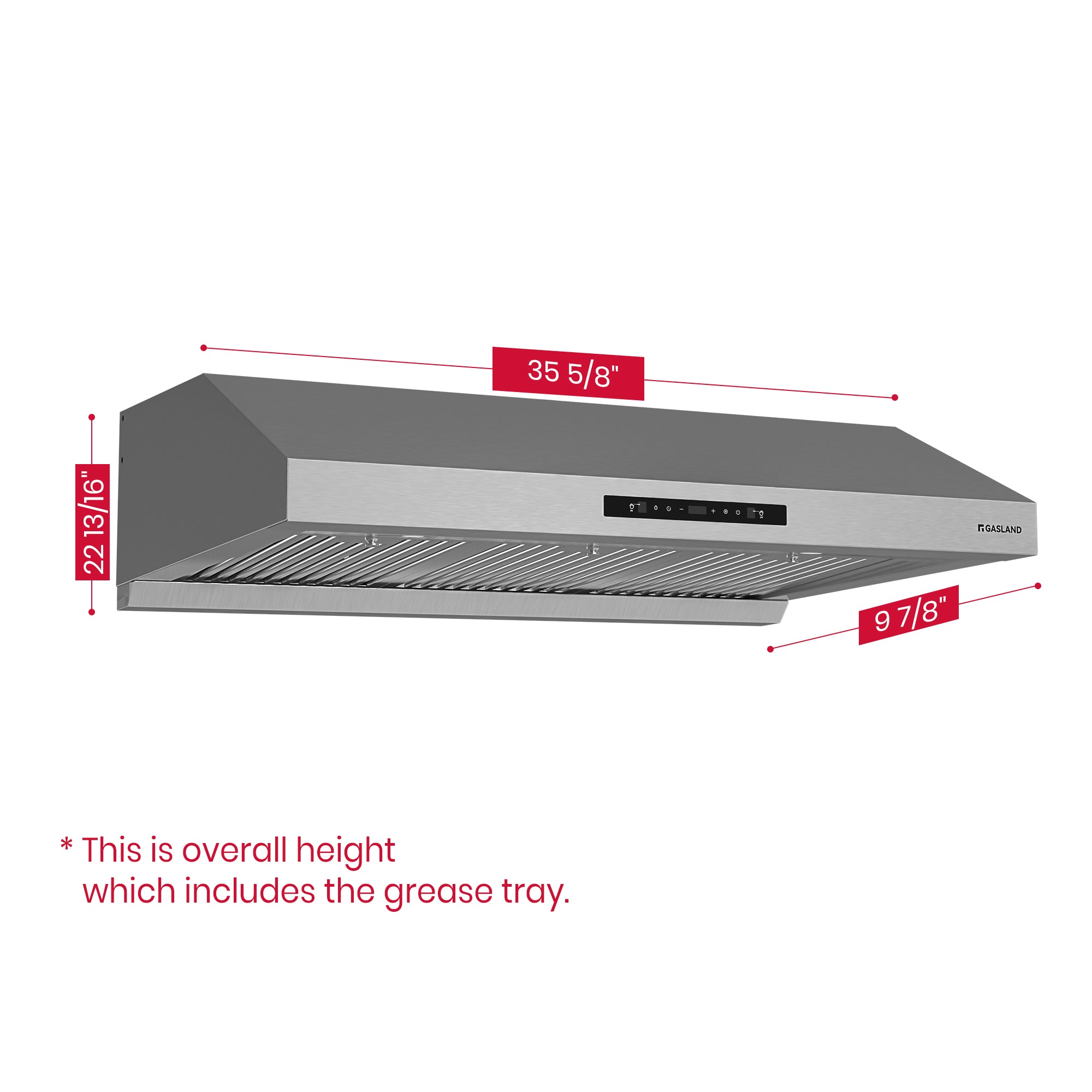 GASLAND 36" White Under Cabinet Range Hood