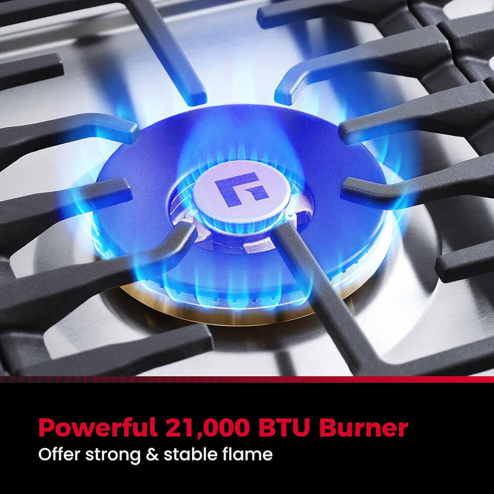 GASLAND CHEFF COLLECTION 30" 5 Powerful Brass Burners Gas Cooktop with Grill