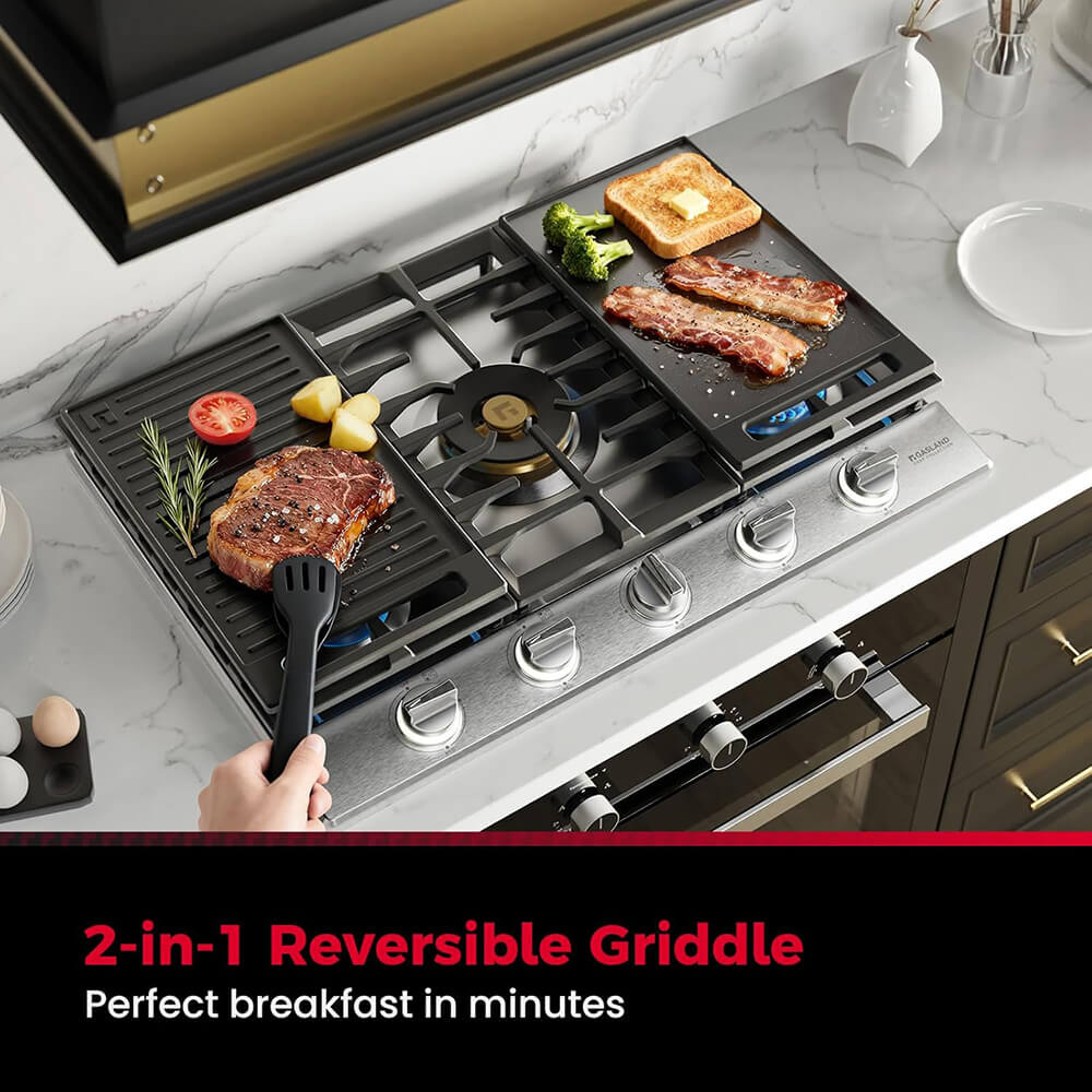 GASLAND CHEFF COLLECTION 30" 5 Powerful Brass Burners Gas Cooktop with Grill