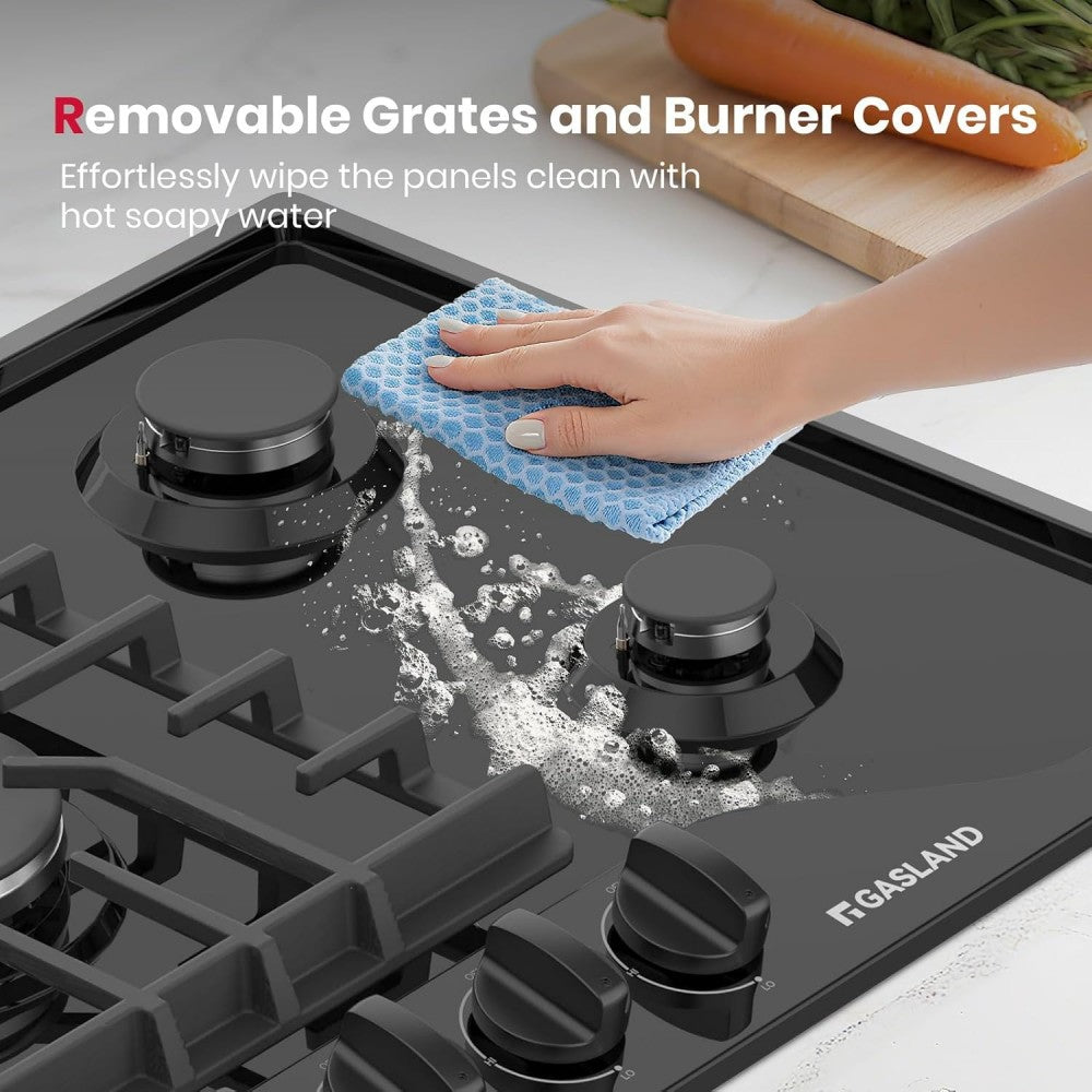GASLAND 36 Inch 5 Burner Black Enamel Wok Burner Gas Cooktop for Wholesale