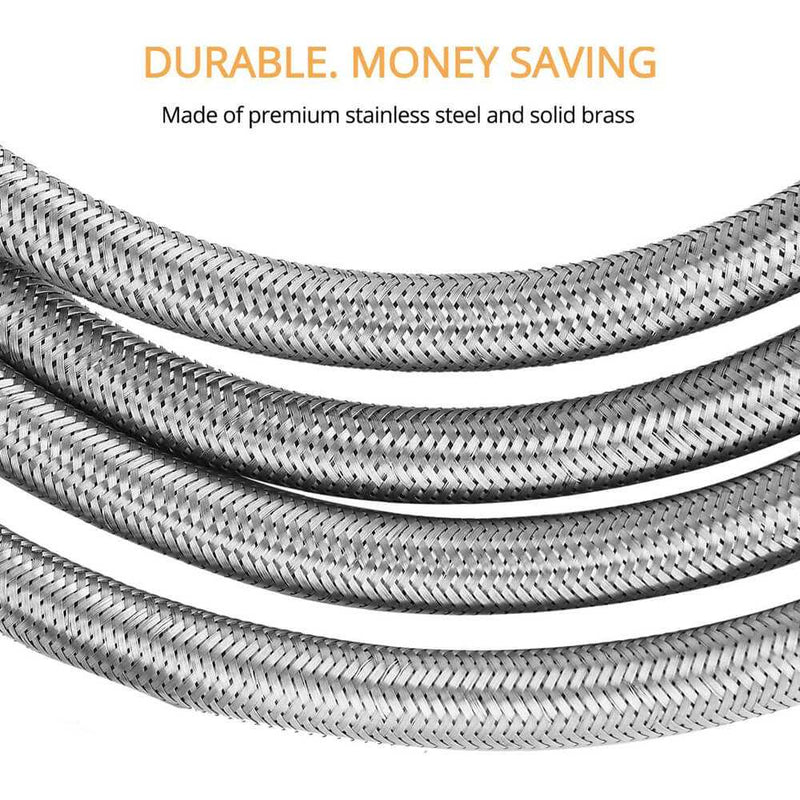 GASLAND Propane Hose, 5ft Stainless Steel Braided Gas Line, 1lb to 20l