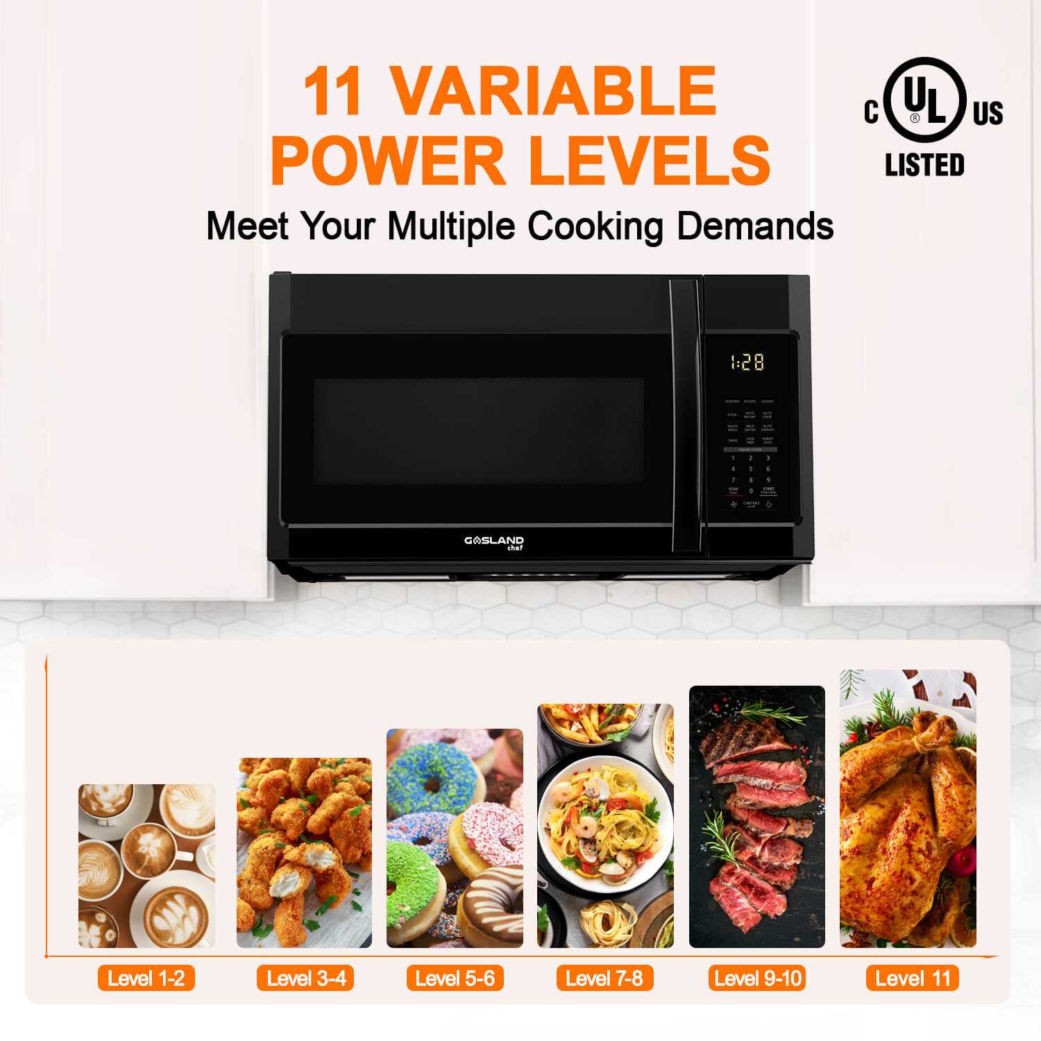 Gasland Chef Gasland 30 Inch Over-the-Range Microwave Ovenwith 1.9 Cu. Ft. Capacity, 300 CFM in Black