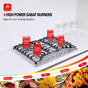 Gasland Chef 30 In. 4 Sealed Burners NG/LPG Convertible Gas Cooktop