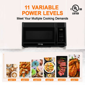 Gasland Chef Gasland 30 Inch Over the Range Microwave Oven with 1.9 Cu. Ft. Capacity, 1000 Watts, 300 CFM Exhaust Fan and LED Light, 13.5" Glass Turntable, Black