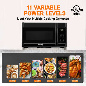 Gasland Chef Gasland 30 Inch Over the Range Microwave Oven with 1.9 Cu. Ft. Capacity, 1000 Watts, 300 CFM Exhaust Fan and LED Light, 13.5" Glass Turntable, Black