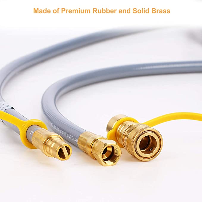 Gasland Chef GASLAND Flexible Propane Gas Line, 12 Feet Natural Gas Grill Hose with 3/8 Male Flare Quick Connect/Disconnect Fittings, CSA Certified for Low Pressure Outdoor NG/Propane Appliance