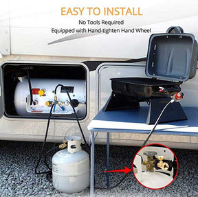 Gasland Chef GASLAND Upgraded Propane Tank Gauge, Propane Adapter POL to QCC1/POL with Gauge, LP Gas Grill Valves Connector, Tank Leak Detector POL Convents Universal for Propane Cylinder, BBQ Gas Grill, Heater