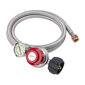 Gasland Chef GASLAND High Pressure Propane Regulator, 0-20 PSI 8 Ft Stainless Steel Braided Hose, Adjustable Propane Regulator with Hose, Type1 and 3/8 Female Flare Swivel Fitting, Propane Gas Grill Connectors