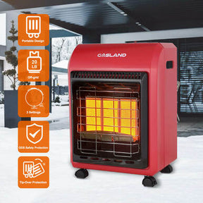 Gasland Chef Portable Cabinet Heater -18,000 BTU Warm Area up to 450 sq. ft- Red