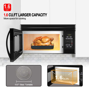 Gasland Chef Gasland 30 Inch Over-the-Range Microwave Ovenwith 1.6 Cu. Ft. Capacity, 300 CFM in Black
