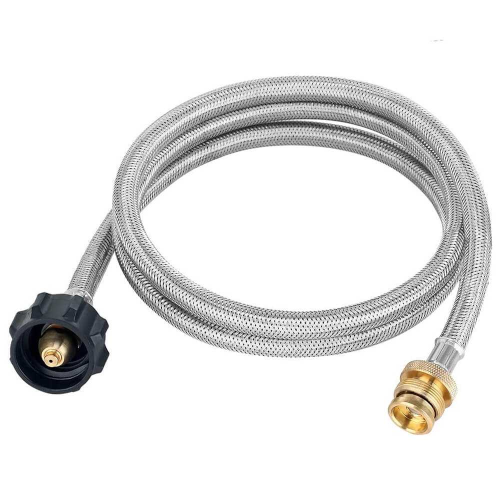 Gasland Chef Propane Hose, 5ft Stainless Steel Braided Gas Line, 1lb to 20lb Propane Tank Adapter Line, 1lb Propane Tank Adapter and Fittings for QCC1/Type 1 Tank Connector to 1 LB Camp Stove